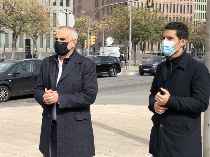 El líder de Cs a Catalunya, Carlos Carrizosa, i el diputat al Parlament Nacho Martín Blanco