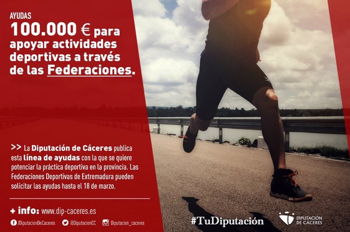 La Diputación de Cáceres destina 100.000 euros para la organización de eventos deportivos a través de las federaciones