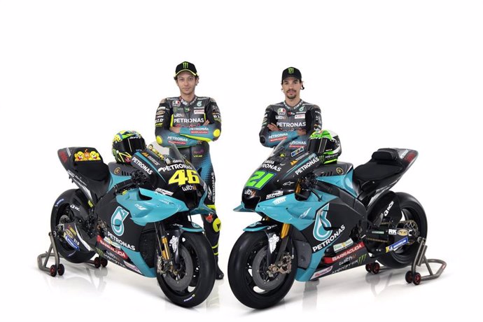 Valentino Rossi y Franco Morbidelli, pilotos del Petronas Yamaha SRT para el Mundial 2021 de MotoGP