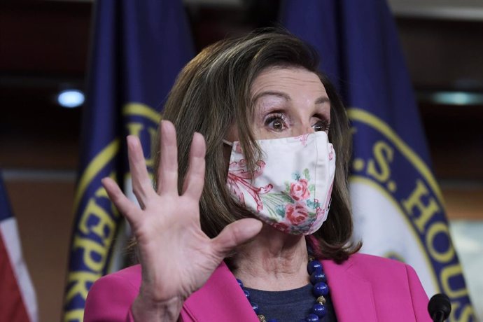 25 February 2021, US, Washington: US Speaker of the House Nancy Pelosi speaks during a press conference at the Capitol Hill. Photo: Lenin Nolly/ZUMA Wire/dpa