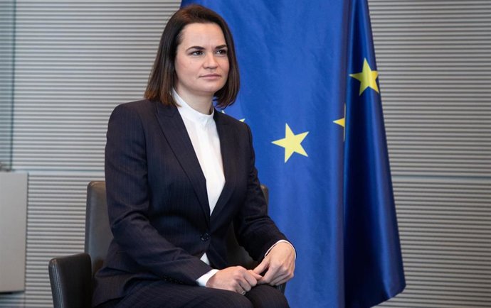 Archivo - La líder opositora bielorrusa Svetlana Tijanovskaya, de visita en Alemania