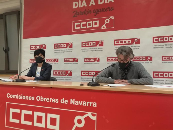 Pili Ruiz y Chechu Rodríguez, de CCOO de Navarra