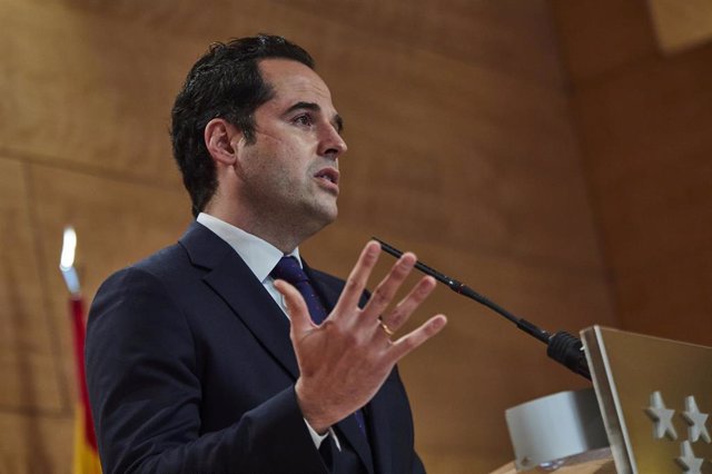 El vicepresidente de la Comunidad de Madrid, Ignacio Aguado, interviene durante la rueda de prensa posterior al Consejo de Gobierno de la Comunidad de Madrid celebrada en la Real Casa de Correos, Madrid, (España), a 24 de febrero de 2021. 