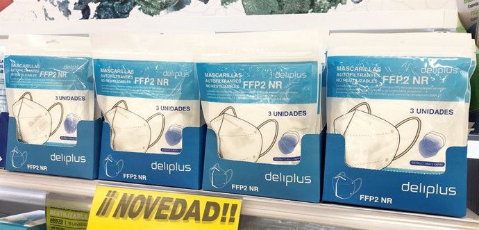 Mascarillas FFP2 en un supermercat Mercadona.