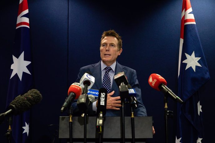 Attorney-General Christian Porter addresses media in Perth, Wednesday, March 3, 2021. Attorney-General Christian Porter has confirmed he is the cabinet minister at the centre of historical rape allegations, but firmly denies the claims. (AAP Image/Richa