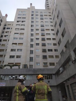 Simulacro de los bomberos en Logroño