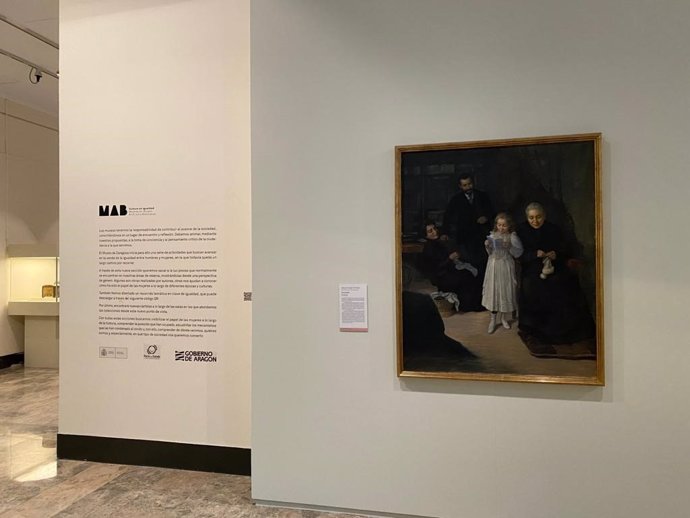 El Museo de Zaragoza inaugura un espacio dedicado a las mujeres, con la exposición de la obra 'Escena familiar', de Baltasar González Ferrández.