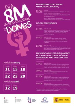 Programa de actividades del IBDona por el 8M.
