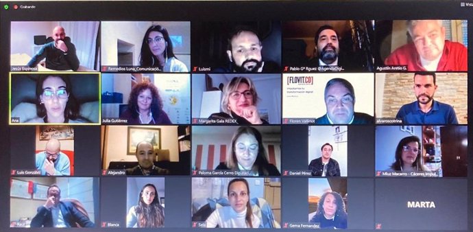 Reunión telemática de trabajadores y responsables del proyecto Cáceres Impulsa
