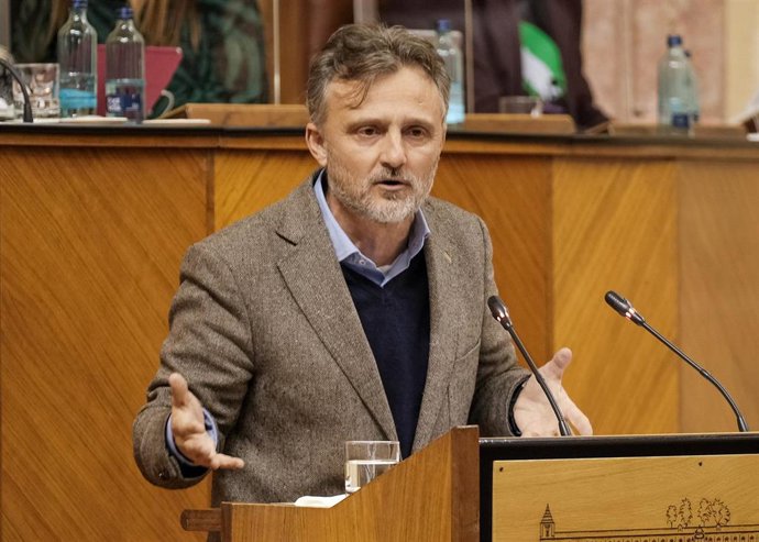 El portavoz parlamentario del PSOE-A, José Fiscal, en el Pleno del Parlamento (Foto de archivo).