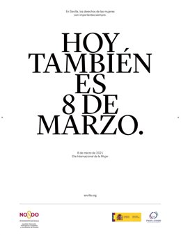 Cartel del 8M en Sevilla