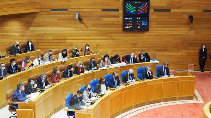 Archivo - Votación de una ley en el Parlamento de Galicia.