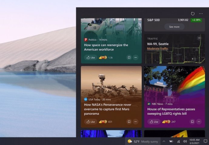 Rediseño del feed de noticias en la barra de tareas de Windows 10
