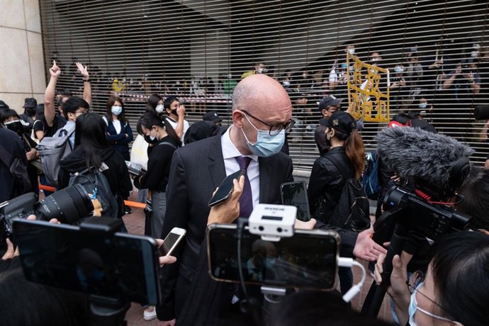 Imagen de archivo de seguidores ante los juzgados durante el juicio contra los activistas. 