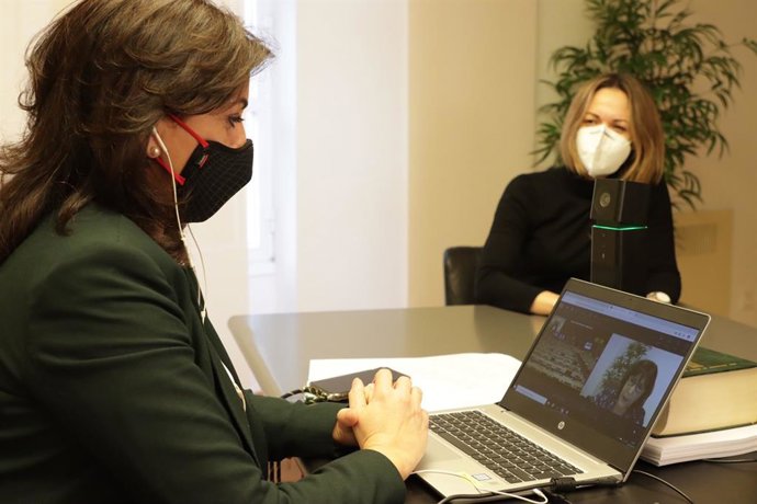 La presidenta del Gobierno de La Rioja, Concha Andreu, ha participado en la conferencia que el Parlamento Europeo ha celebrado con motivo del Día Internacional de la Mujer del 8 de marzo