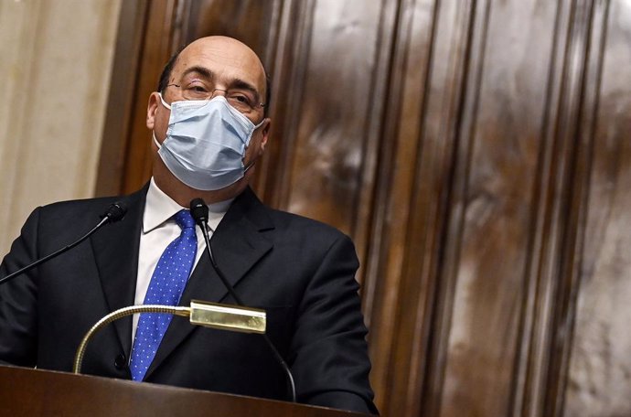 05 February 2021, Italy, Rome: Nicola Zingaretti, secretary of Democratic Party, speaks during a press conference at the Chamber of Deputies after a meeting with designated-prime minister Mario Draghi, for the formation of a new government. Photo: Ricca