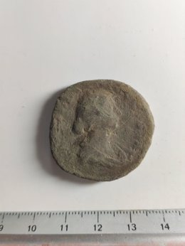 Moneda romana encontrada en el Castro de Elviña