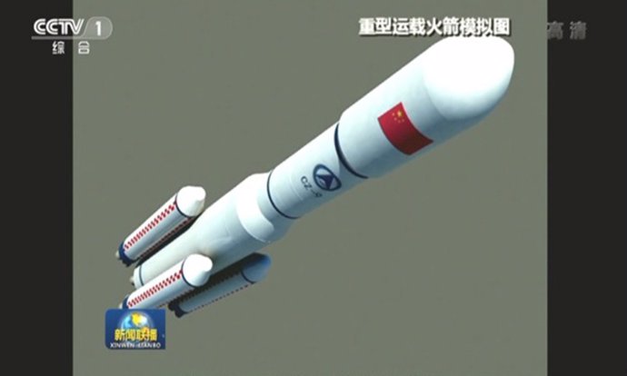 Ilustracin artística del futuro cohete lunar chino