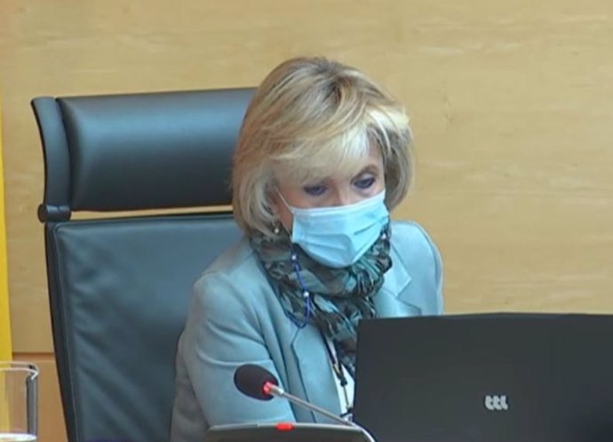 La consejera de Sanidad, Verónica Casado, en su comparecencia en Comisión.