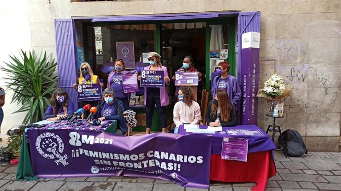 Presentación de los actos organizados por la Plataforma Feminista 8M de Tenerife con motivo del 'Día Internacional de la Mujer'
