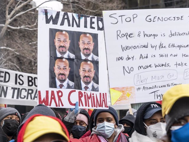 Protesta en Nueva York contra la ofensiva de las fuerzas etíopes en Tigray