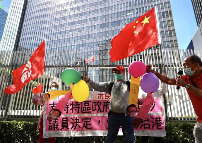 Archivo - Protestas oficialistas en Hong Kong