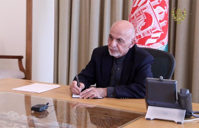 Archivo - El presidente de Afganistán, Ashraf Ghani, en el palacio presidencial