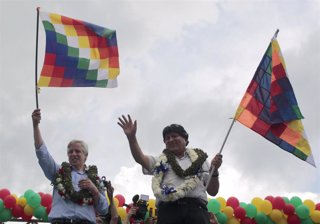 Archivo - El expresidente Evo Morales junto al expresidente Álvaro García Linera.