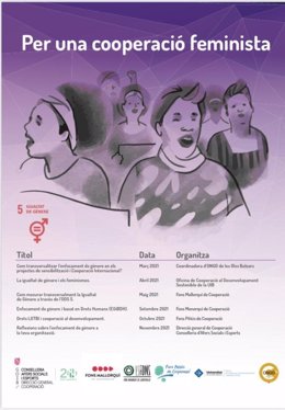 Cartel de las jornadas de formación conjunta sobre feminismo.