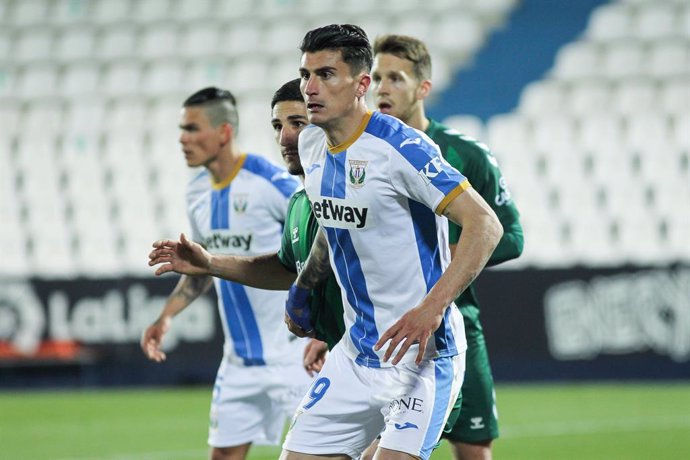 Luis Perea of Leganes during spanish second division Liga SmartBank football match played between CD Leganes and CD Castellón at Municipal de Butarque stadium on March 06, 2021 in Leganes, Madrid, Spain.