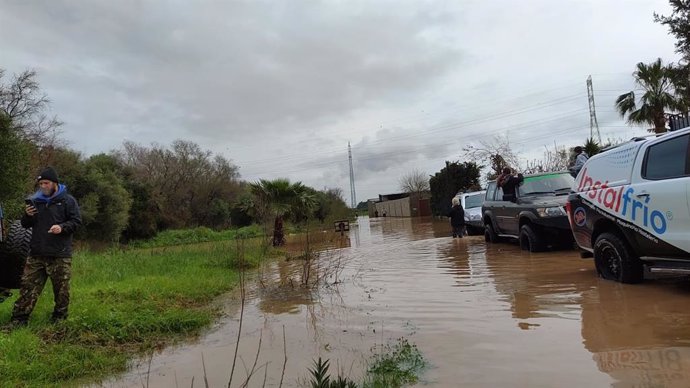 Inundaciones este domingo en Los Barrios.
