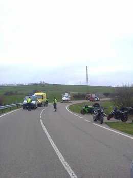 Accidente motorista en Campoo de Enmedio