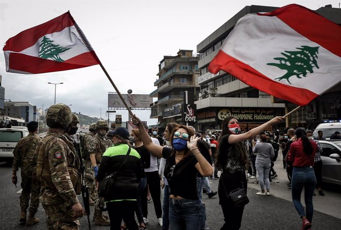 Archivo - Protesta en Líbano contra la crisis económica