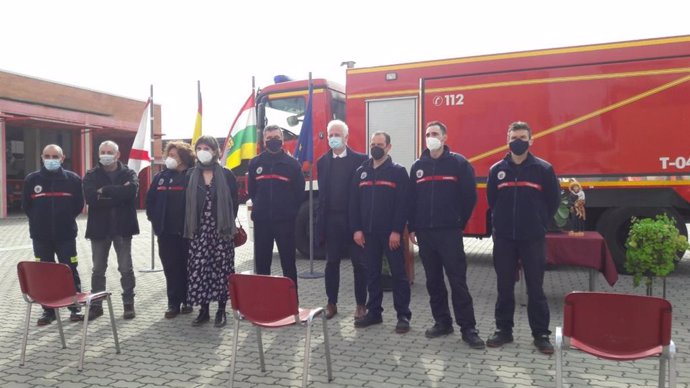 Alcalde de Logroño condena el episodio de violencia machista en la ciudad, durante una visita al Parque de Bomberos en el día de su patrono.