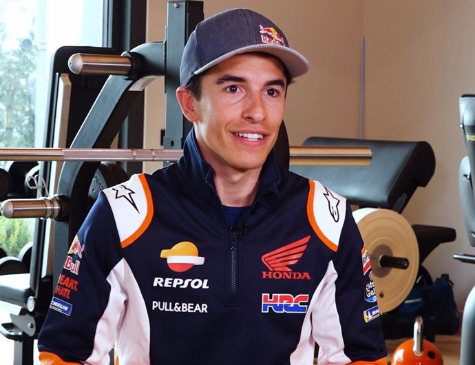 El piloto de MotoGP Marc Márquez (Repsol Honda) en una entrevista con Repsol