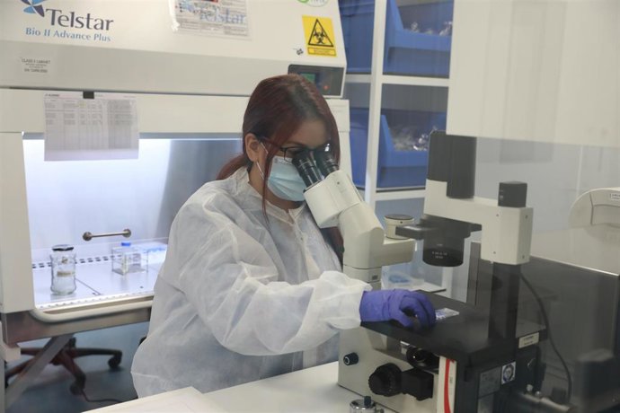 Archivo - Una investigadora trabajando en las instalaciones de una factoría dedicada a la producción de vacunas en Tres Cantos (Madrid)