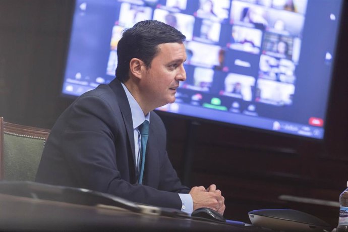 Javier Aureliano García durante el plenario del Consejo de la Mujer