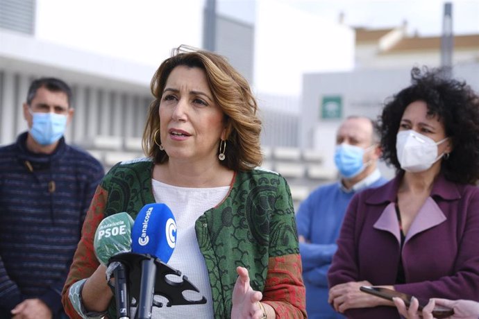La secretaria general del PSOE de Andalucía, Susana Díaz, en Gibraleón (Huelva)