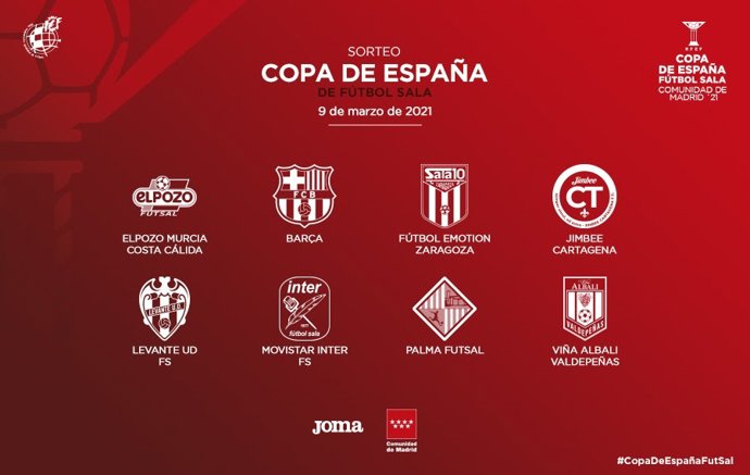El WiZink Center alberga este martes el sorteo de la Copa de España de fútbol sala.