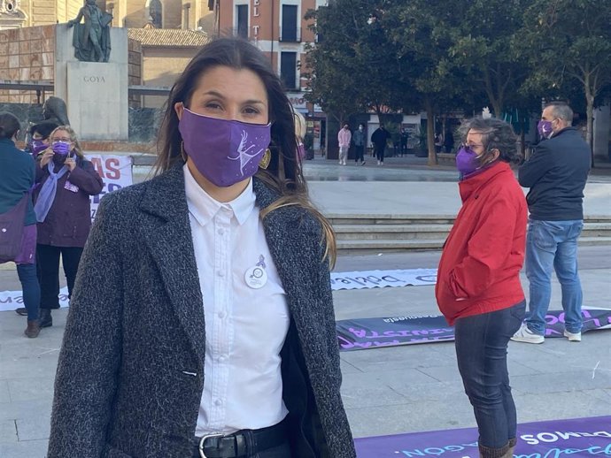 La portavoz de la Coordinadora de Organizaciones Feministas de Zaragoza, Medea Gracia.