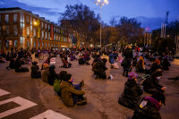 Momentos de tensión entre Policía Nacional y feministas que se manifestaban si autorización en Neptuno