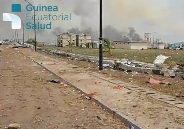 Lugar de las explosiones que han devastado Bata, originadas en un cuartel militar