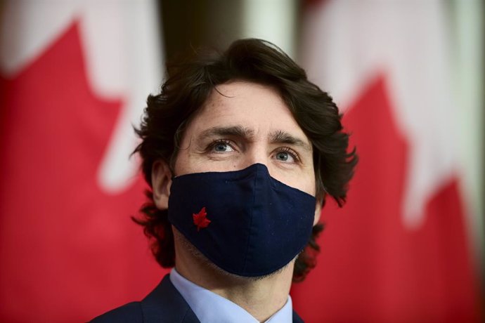 05 March 2021, Canada, Ottawa: Canada's Prime Minister Justin Trudeau holds a press conference. Photo: Sean Kilpatrick/The Canadian Press via ZUMA/dpa