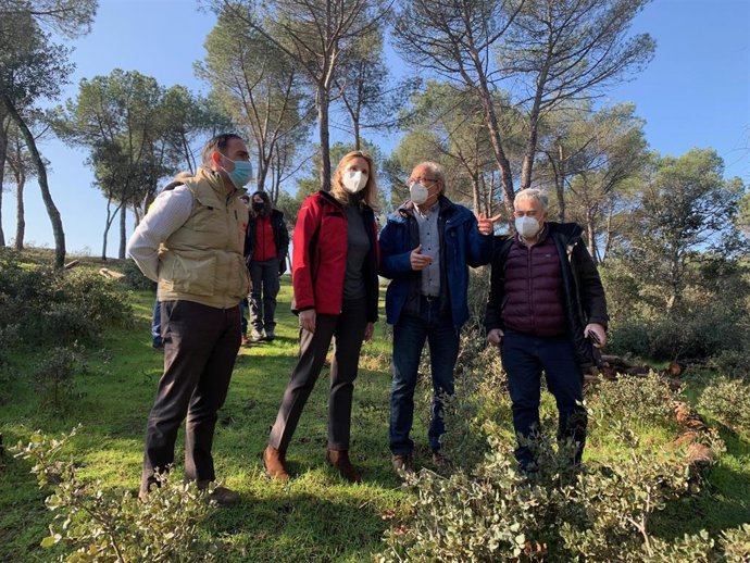 La consejera de Medio Ambiente, Ordenación del Territorio y Sostenibilidad, Paloma Martín, ha conocido los trabajos de emergencia para la recuperación que los técnicos forestales están desarrollando en la Dehesa de Valdelatas (Alcobendas)