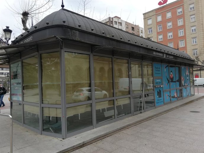 Quiosco de La Rosaleda en El Espolón de Logroño, que se va a convertir en nuevo punto de lectura.