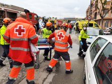 Efectivos de Emergencias durante el simulacro