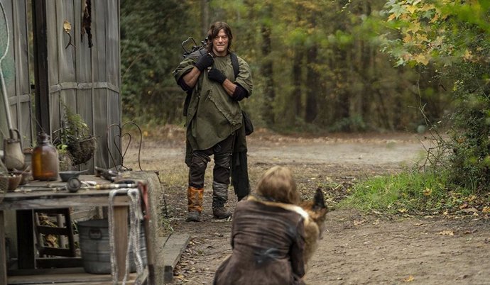 Daryl y Leah en The Walking Dead