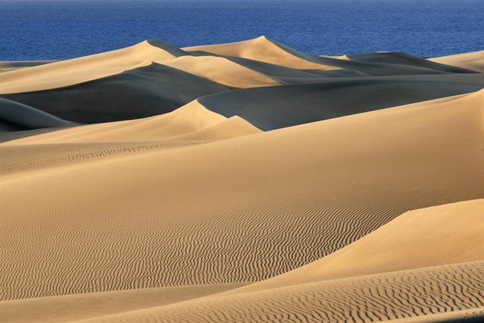 Archivo - Vista de las Dunas de Maspalomas durante el confinamiento