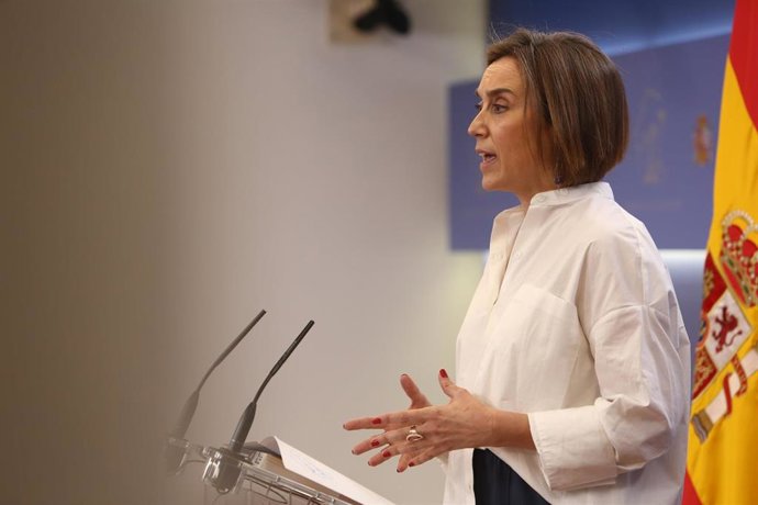 La portavoz del PP en el Congreso de los Diputados, Cuca Gamarra, interviene en una rueda de prensa posterior a la Junta de Portavoces en el Congreso de los Diputados, en Madrid (España), a 9 de marzo de 2021.