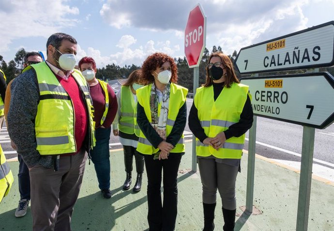 Visita al Andévalo de la presidenta de la Diputación de Huelva, María Eugenia Limón, para conocer las actuaciones de mejora en las carreteras del eje minero.